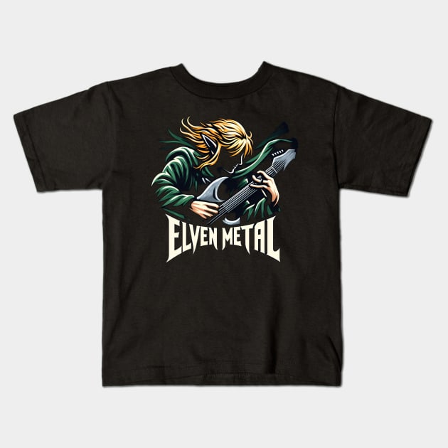 Elven Metal - Elf Guitar Hero - Fantasy Kids T-Shirt by Fenay-Designs